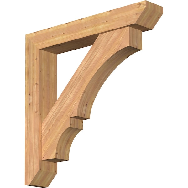 Ekena Millwork Balboa Slat Smooth Bracket w/ Offset Brace, Western Red Cedar, 7 1/2"W x 44"D x 44"H BKT0806X44X44BOA06SWR - main